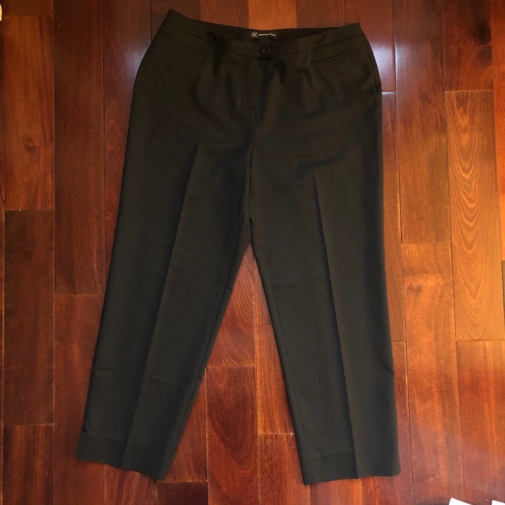 INC Pinstripe Semi Wide Capri Pants - Y2K Quiet Luxury Old Money Office 90’s